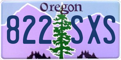 OR license plate 822SXS