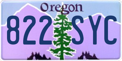 OR license plate 822SYC