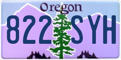 OR license plate 822SYH