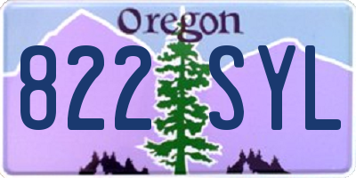 OR license plate 822SYL
