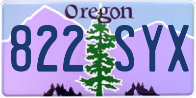 OR license plate 822SYX