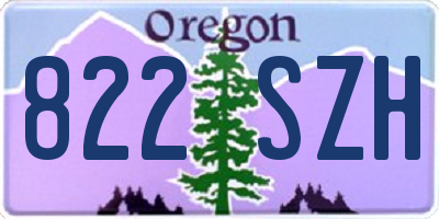 OR license plate 822SZH