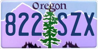 OR license plate 822SZX