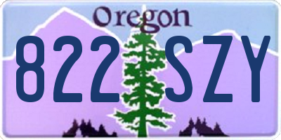 OR license plate 822SZY