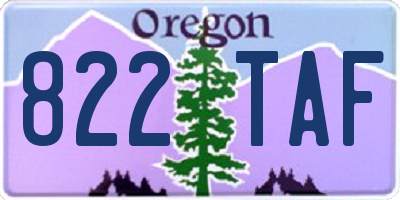 OR license plate 822TAF