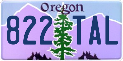 OR license plate 822TAL