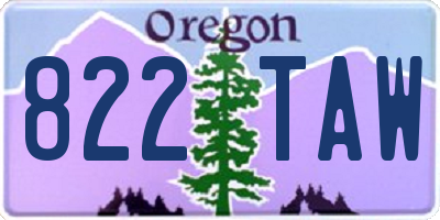 OR license plate 822TAW