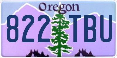 OR license plate 822TBU