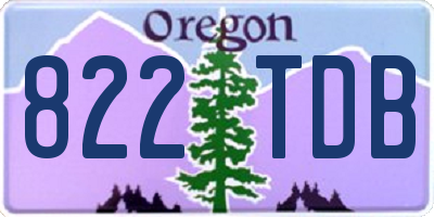 OR license plate 822TDB