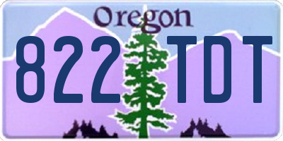 OR license plate 822TDT