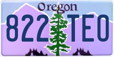OR license plate 822TEO