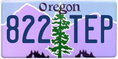 OR license plate 822TEP