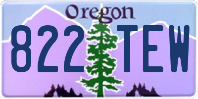 OR license plate 822TEW