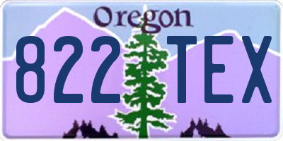 OR license plate 822TEX