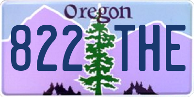 OR license plate 822THE