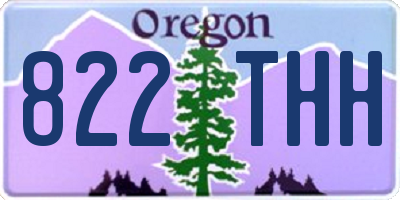 OR license plate 822THH