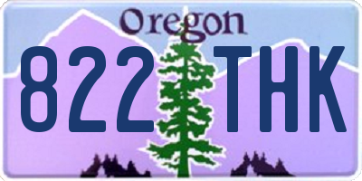 OR license plate 822THK