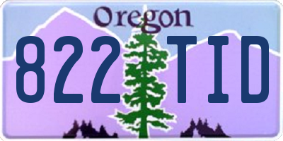 OR license plate 822TID