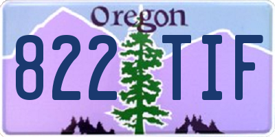 OR license plate 822TIF