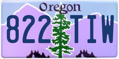 OR license plate 822TIW