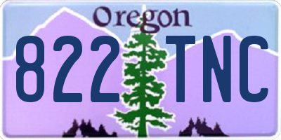 OR license plate 822TNC