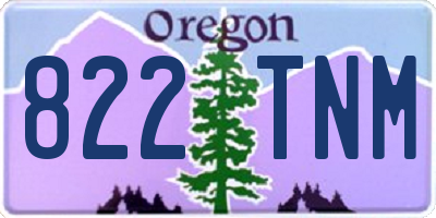 OR license plate 822TNM