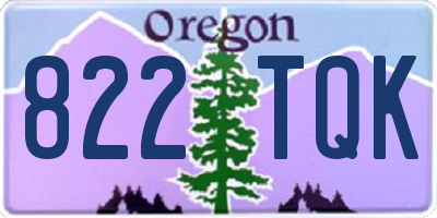 OR license plate 822TQK