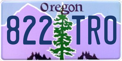 OR license plate 822TRO