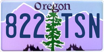 OR license plate 822TSN