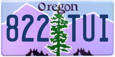 OR license plate 822TUI