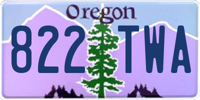 OR license plate 822TWA