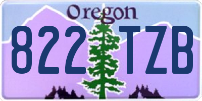 OR license plate 822TZB