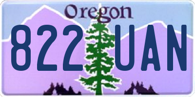 OR license plate 822UAN