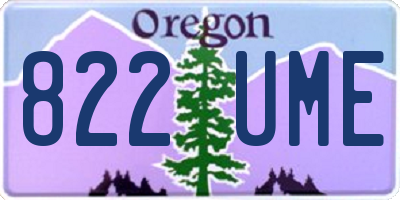 OR license plate 822UME