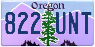 OR license plate 822UNT