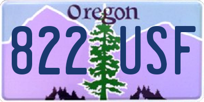 OR license plate 822USF