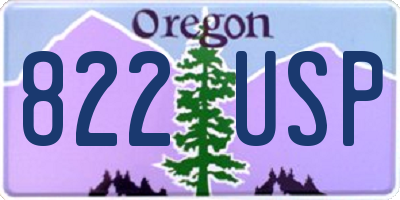 OR license plate 822USP