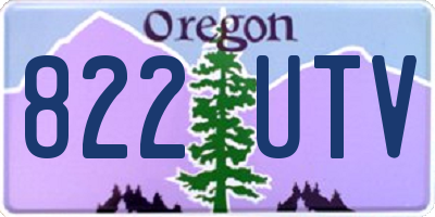 OR license plate 822UTV