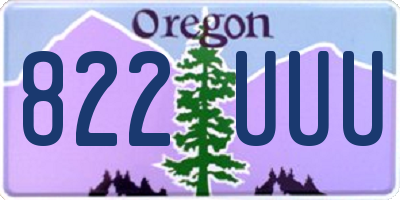 OR license plate 822UUU