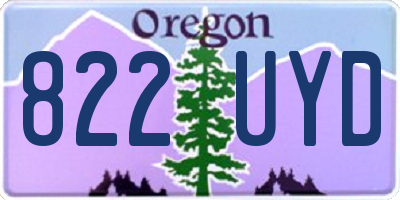 OR license plate 822UYD