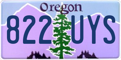 OR license plate 822UYS