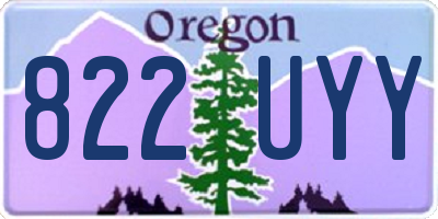 OR license plate 822UYY