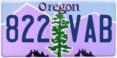 OR license plate 822VAB
