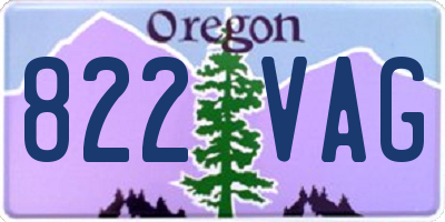 OR license plate 822VAG