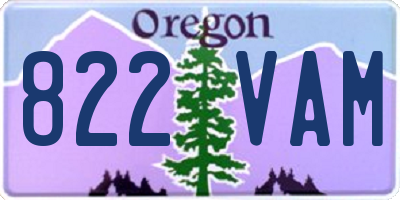 OR license plate 822VAM