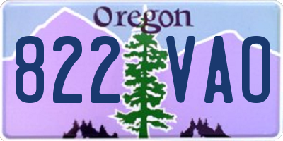 OR license plate 822VAO
