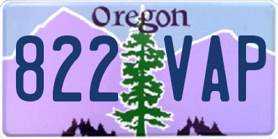 OR license plate 822VAP