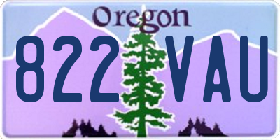 OR license plate 822VAU