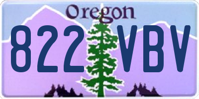 OR license plate 822VBV