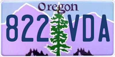 OR license plate 822VDA